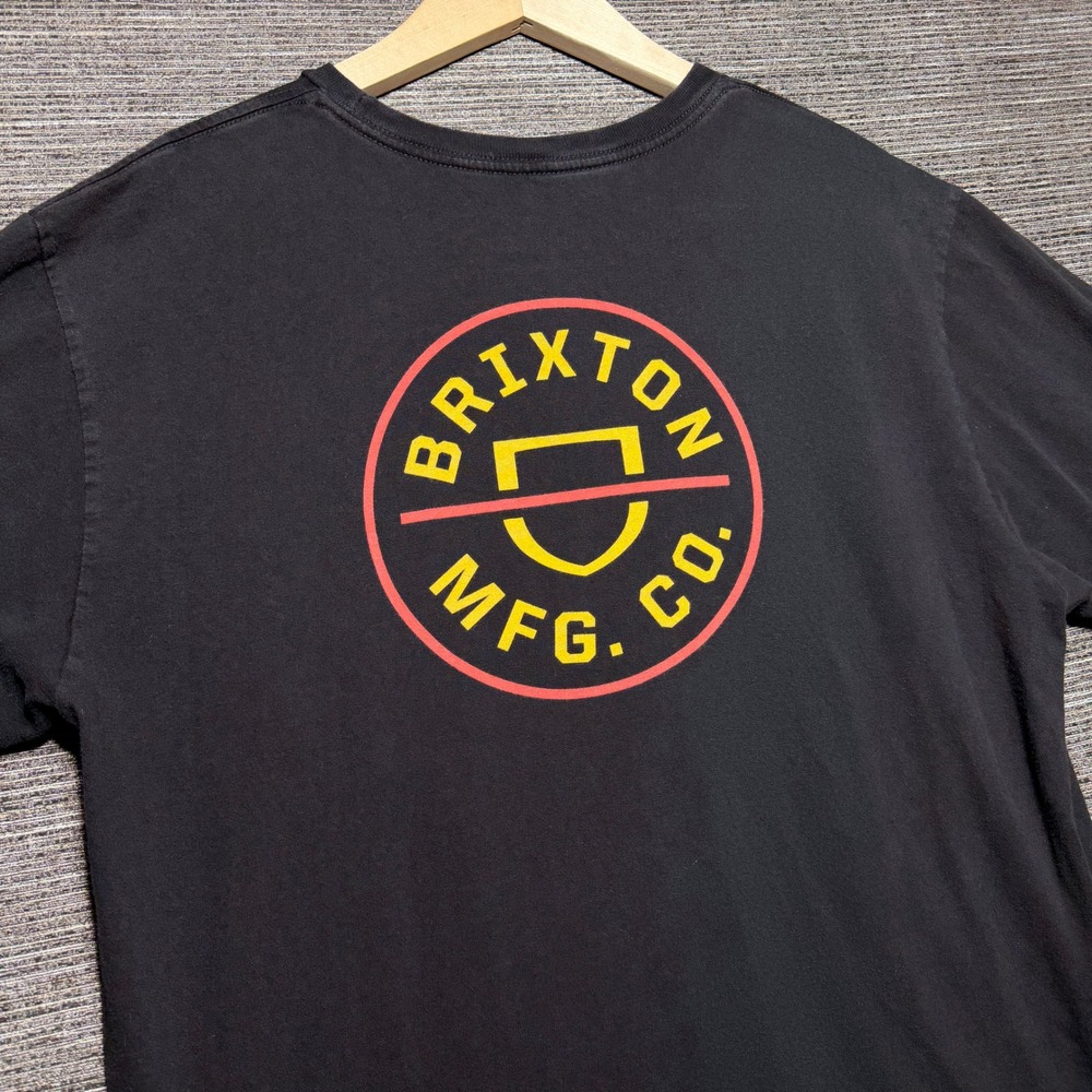 Brixton Shirt Men XL Black SS Standard Fit Graphic Logo Tee Skate Streetwear
